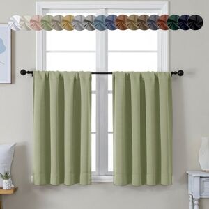 OVZME Short Blackout Curtains 36 inch Long for Kitchen, Thermal Insulated